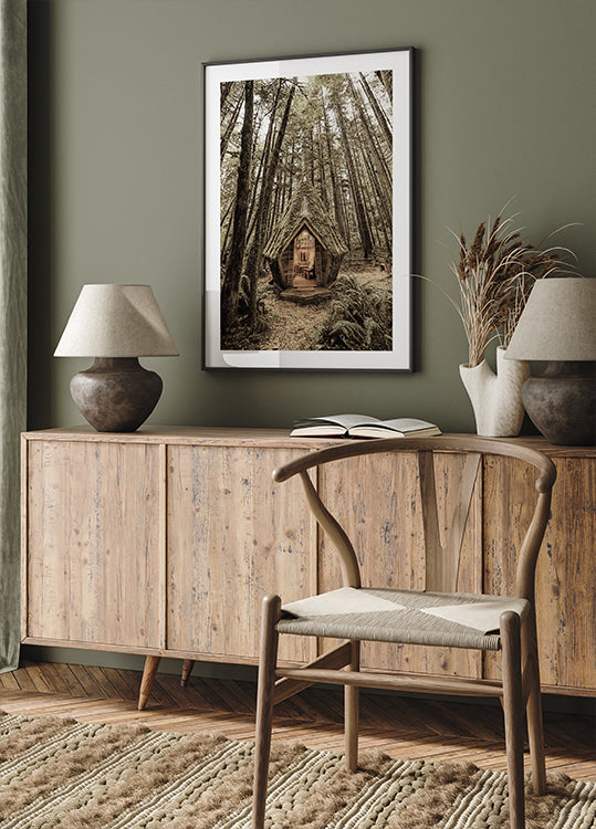 Fairy Tale Cabin in the Woods Plakat - Posterbox.dk
