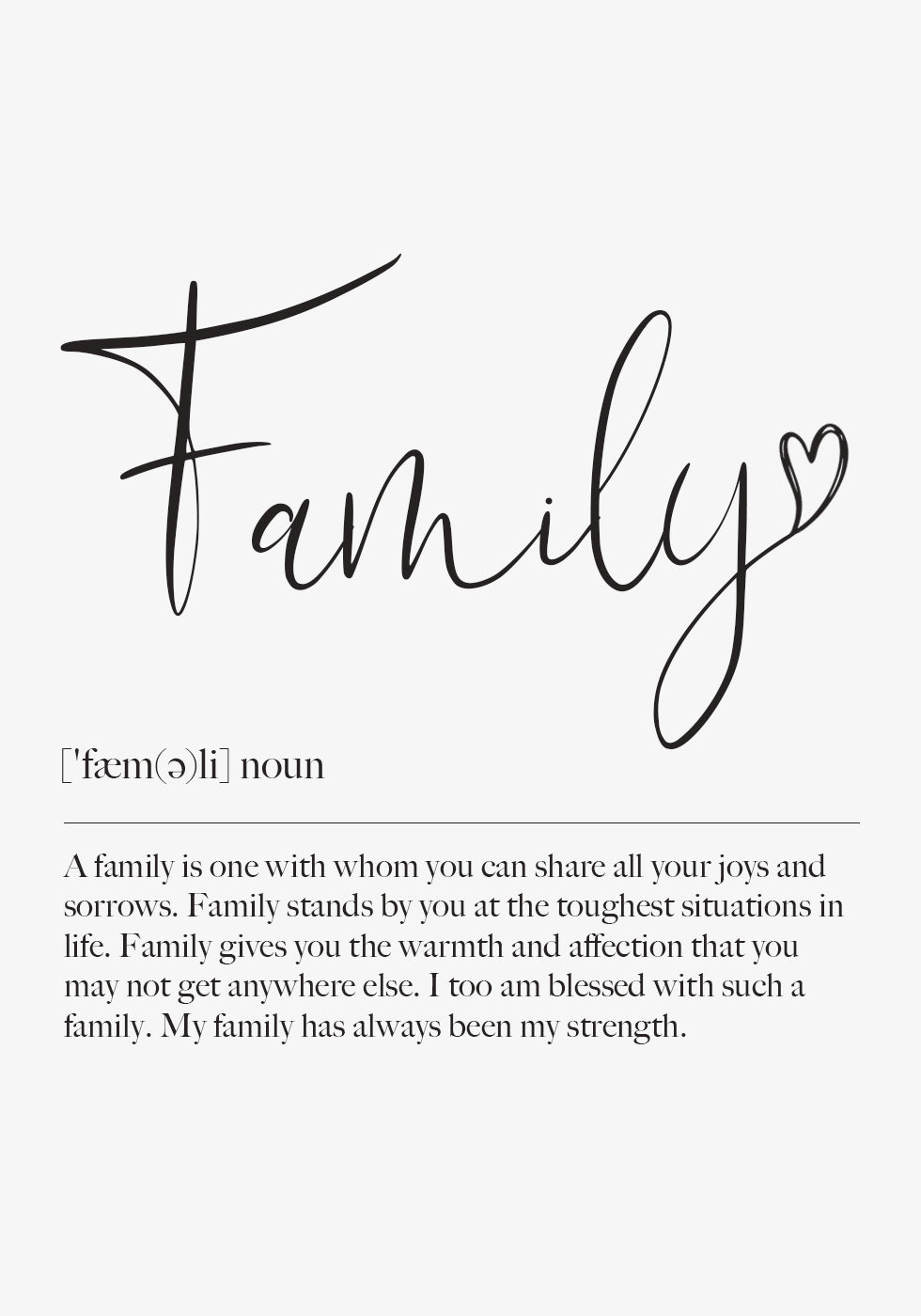 Family Definition Plakat - Posterbox.dk