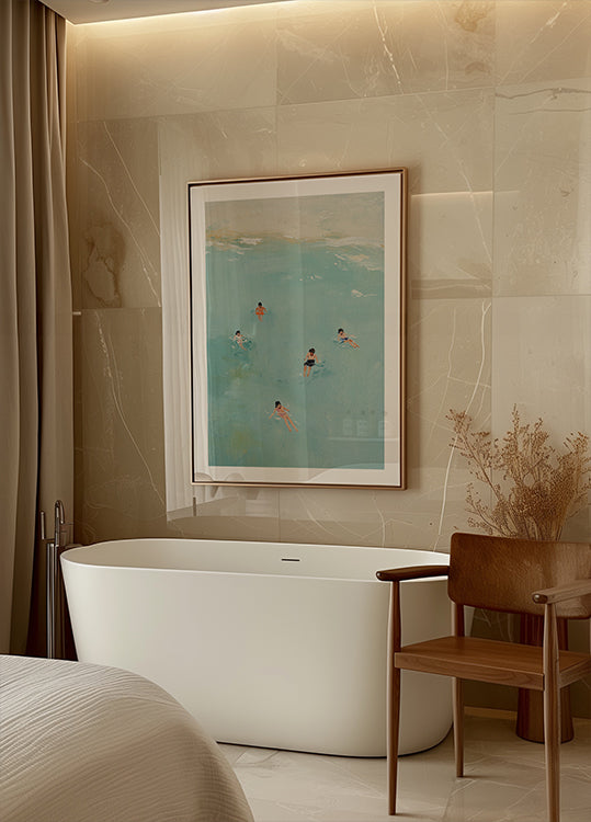 Póster Flotando en aguas acuáticas - Posterbox.dk