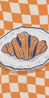 French Morning, Croissant on Retro Plate Plakat - Posterbox.dk