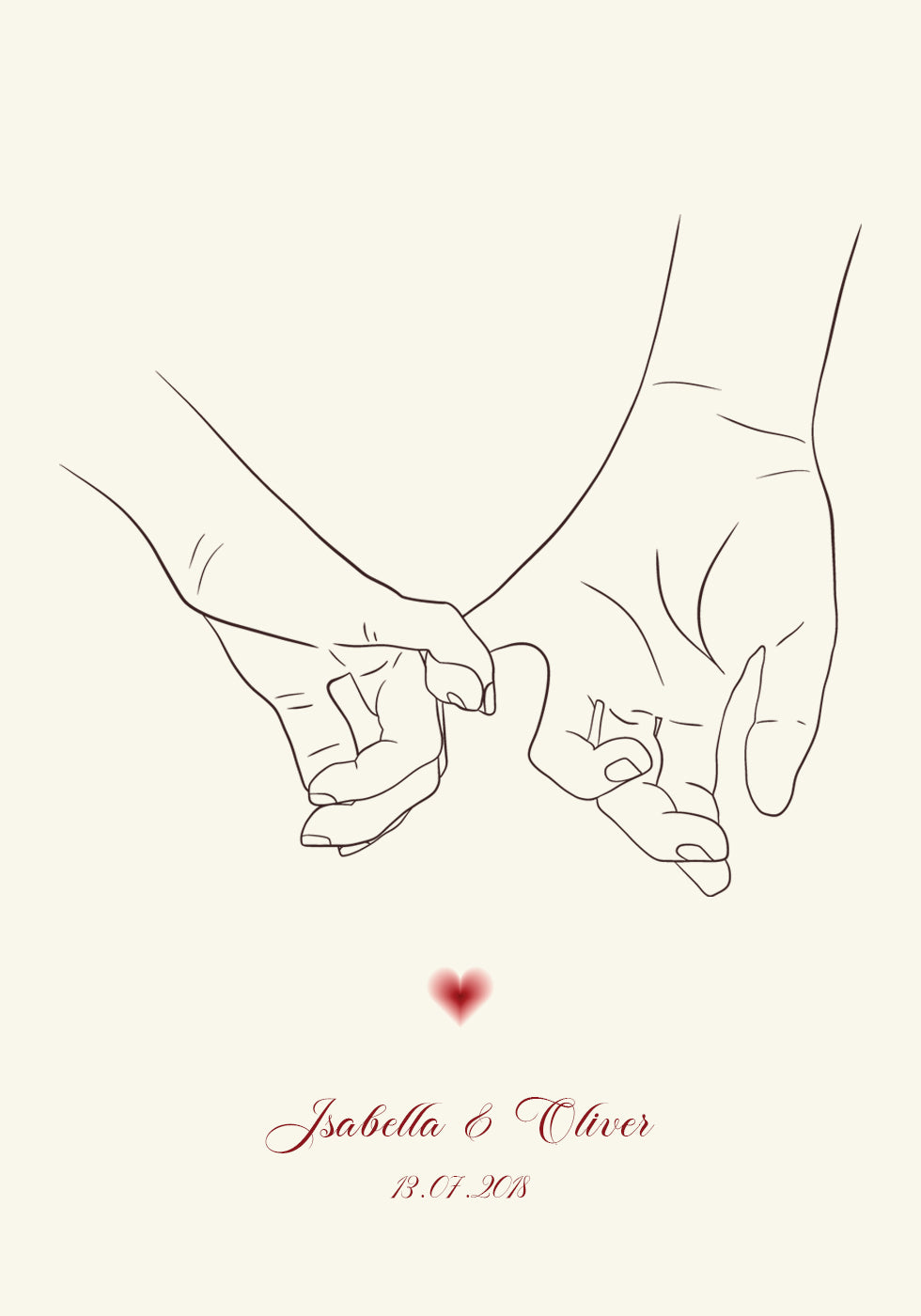 Holding Hands Personalized Plakat - Posterbox.dk
