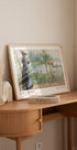 Karin by the Shore, riverside floral garden scene Plakat - Posterbox.dk