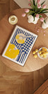 Lemon Sweetness, Playful Mediterranean Kitchen with Blue Stripes Plakat - Posterbox