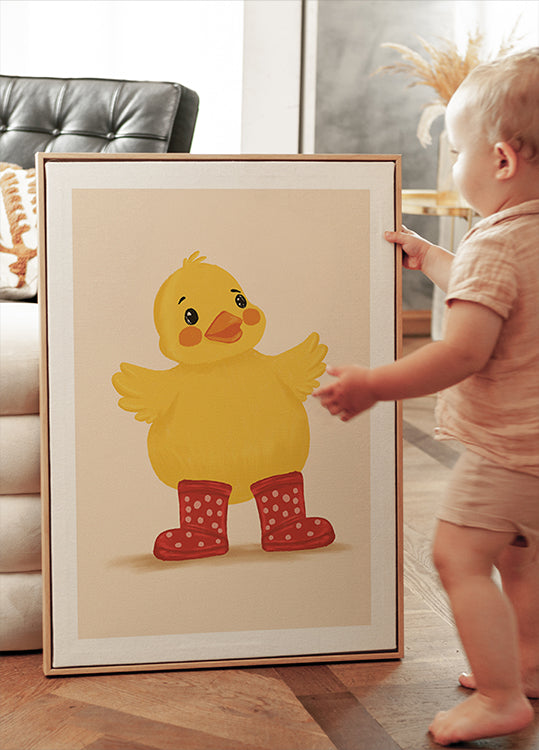 Little Duck in Red Boots Plakat - Posterbox.dk