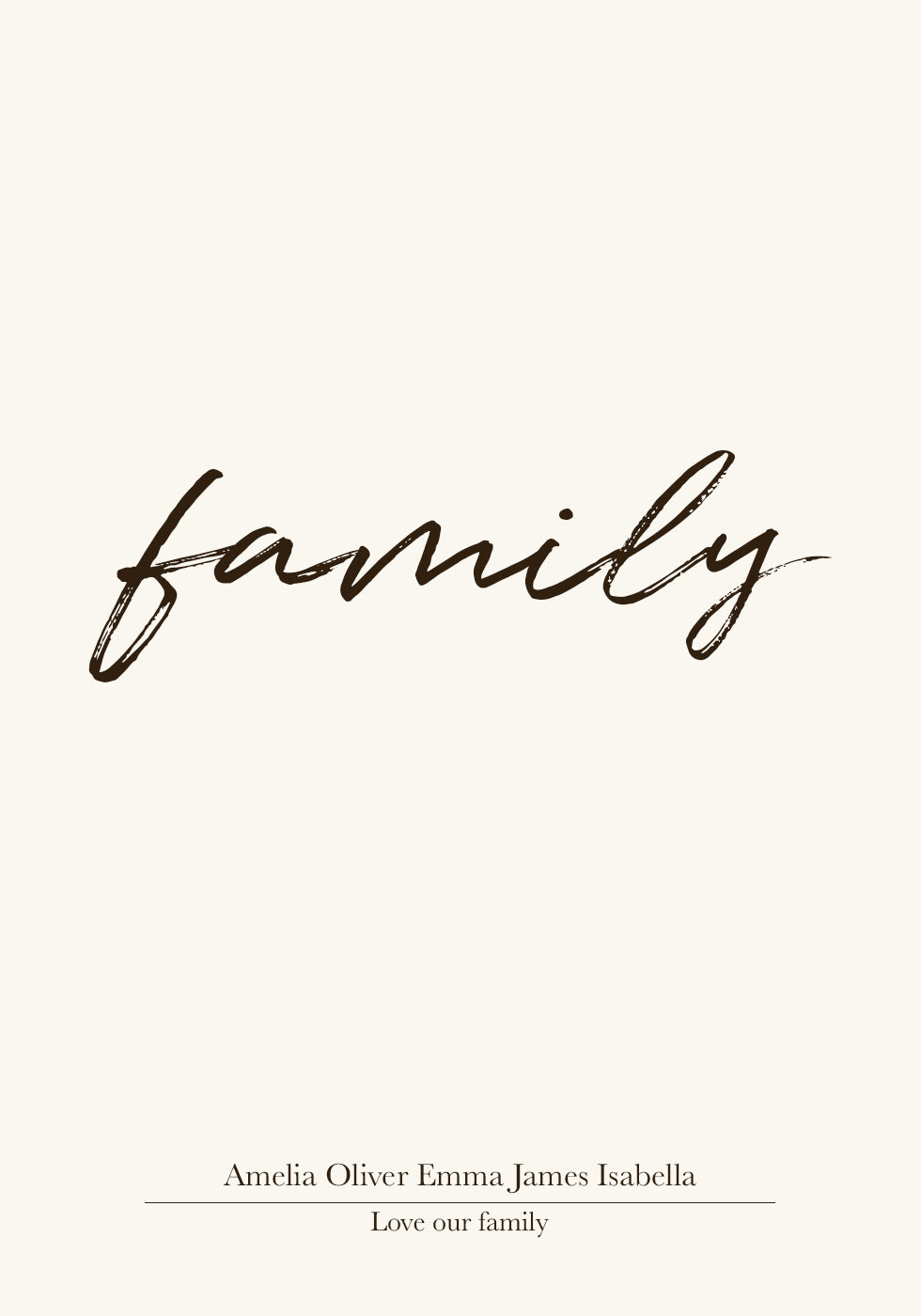 Minimalist Family Names Plakat - Posterbox.dk