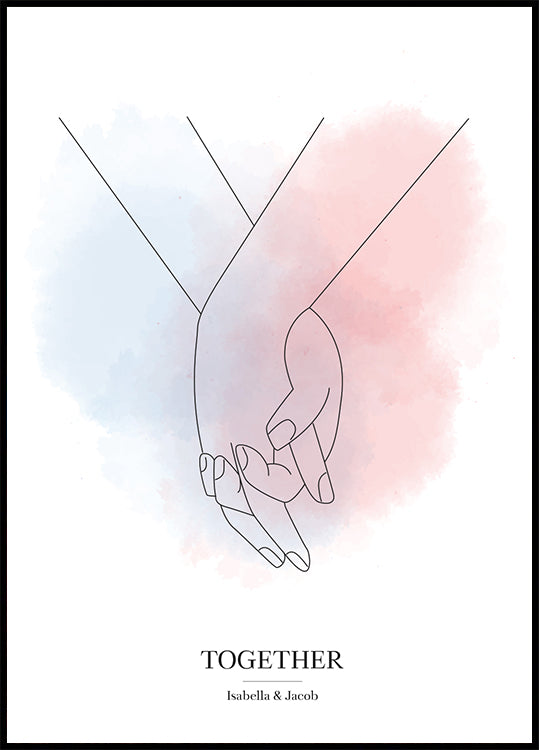 Personalized Holding Hands Plakat - Posterbox.dk