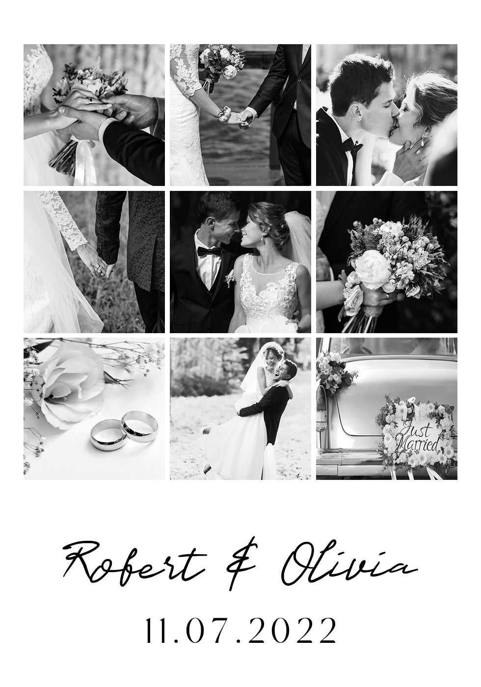 Personalized Wedding Photo Collage Plakat - Posterbox.dk