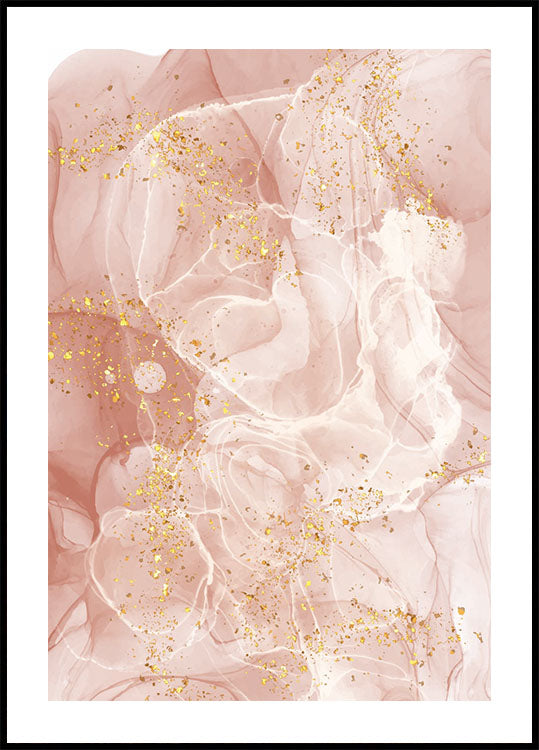 Pink Marble with Gold Plakat - Posterbox.dk