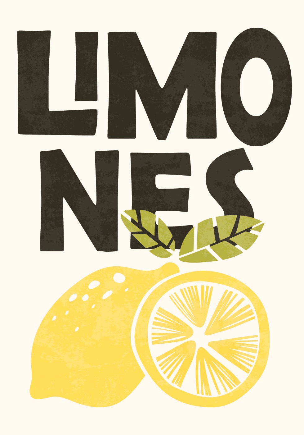 Póster con ilustración de limones retro - Posterbox.dk