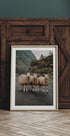 Three Sheep in Mountain Landscape Plakat - Posterbox.dk