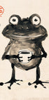 Zen Frog with Tea, Japanese Ink Art Plakat - Posterbox.dk