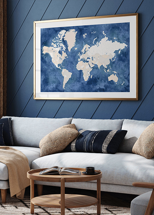 Hudson world map Plakat - Posterbox