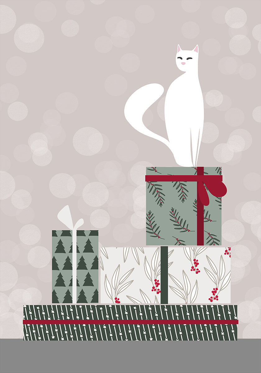 Retro cat and gifts Plakat - Posterbox