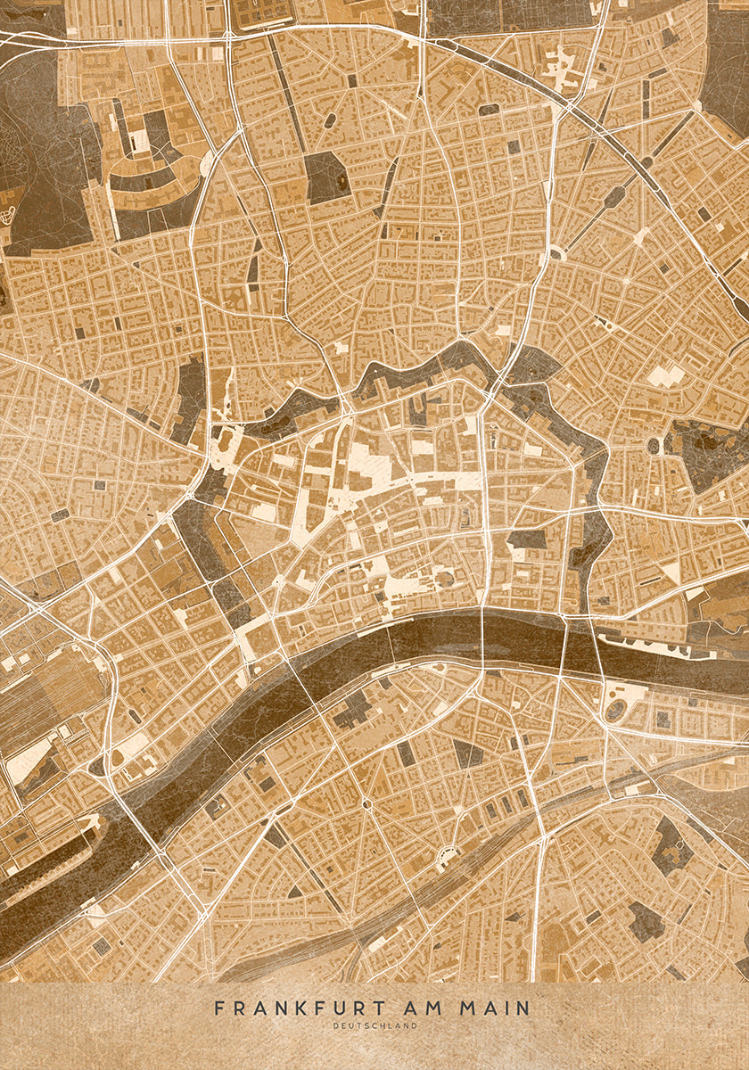 Sepia vintage map of Essen Germany Plakat - Posterbox