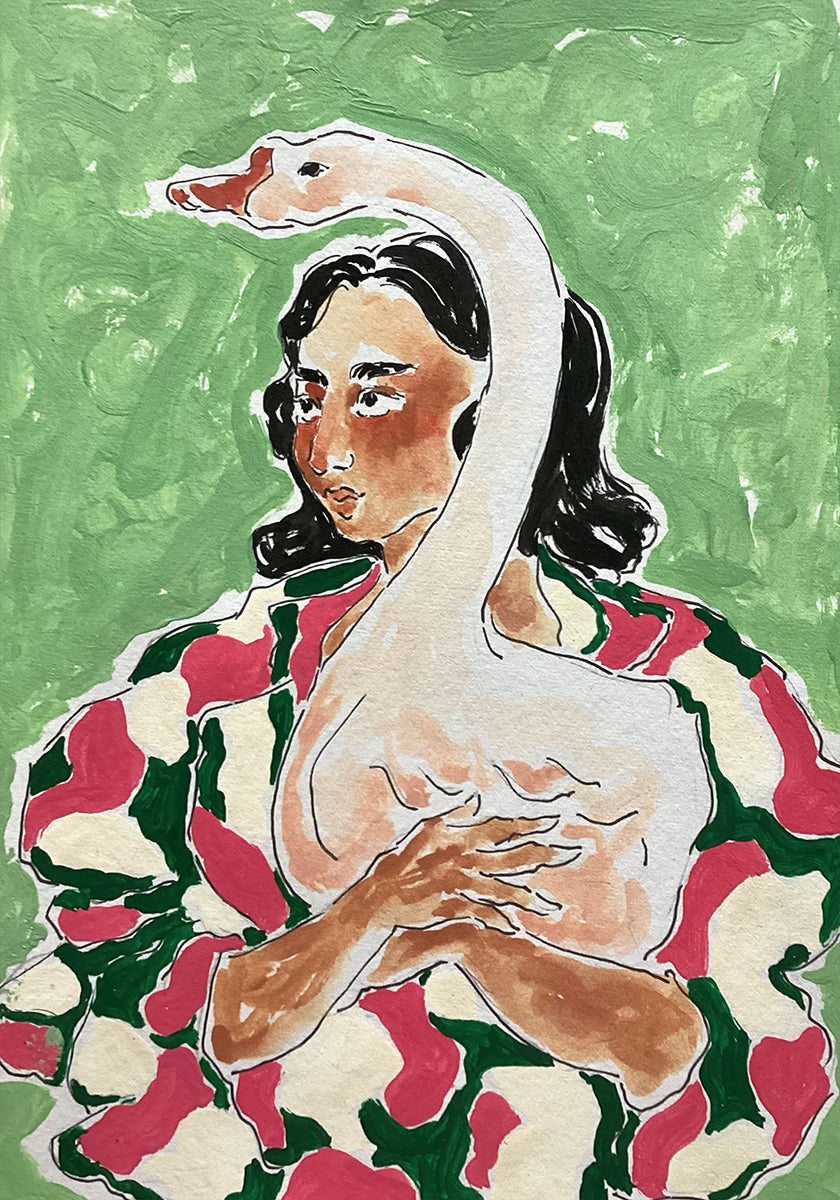 Girl With Duck Plakat - Posterbox