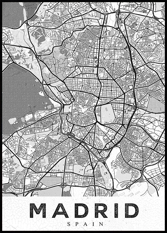 Madrid White Poster - Posterbox