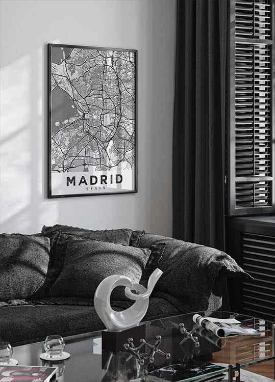 Madrid White Poster - Posterbox