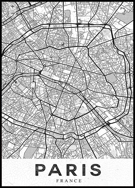 Paris White Plakat - Posterbox