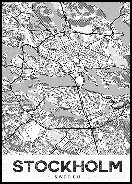 Stockholm White Plakat - Posterbox
