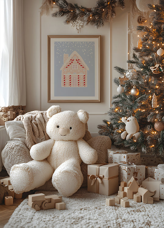 Blue Gingerbread House Plakat - Posterbox