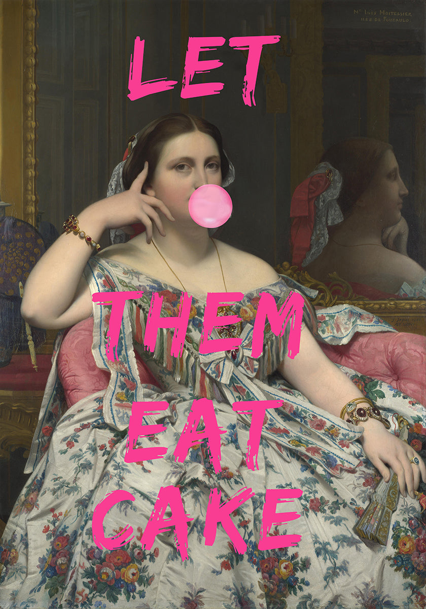 Let Them Eat Cake, Bubble Gum Vintage Portrait Plakat - Posterbox