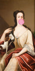 Renaissance Bubble Gum Portrait and Dog / Altered Art Plakat - Posterbox