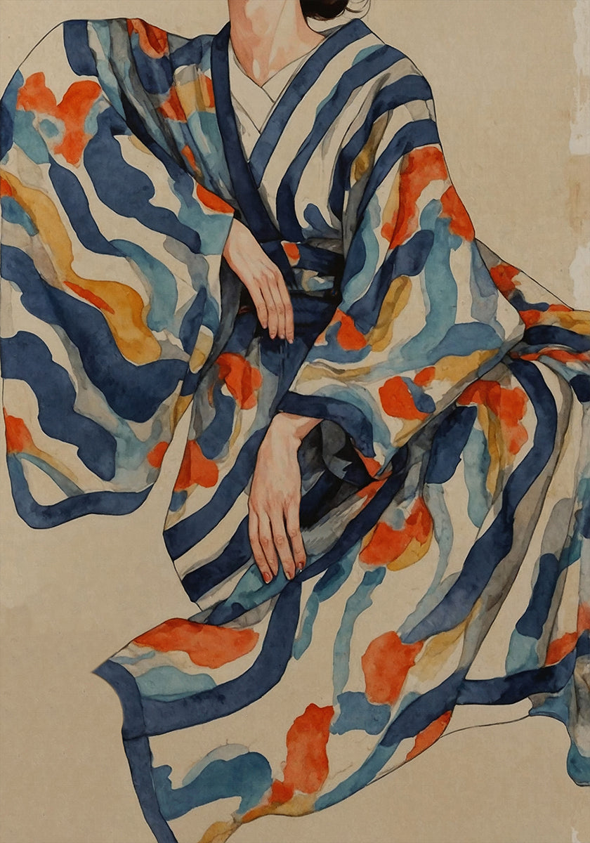 Flowing Kimono Patterns - Posterbox