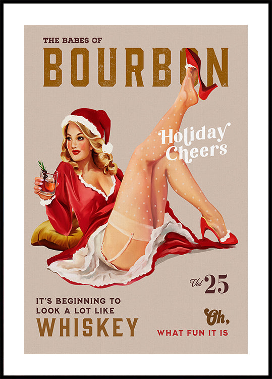 Babes of Bourbon Vol 25 Holiday Cheer Christmas Pinup Plakat - Posterbox