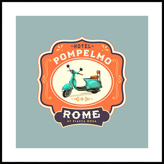 Hotel Pompelmo Rome Travel Poster (NEW) - Posterbox