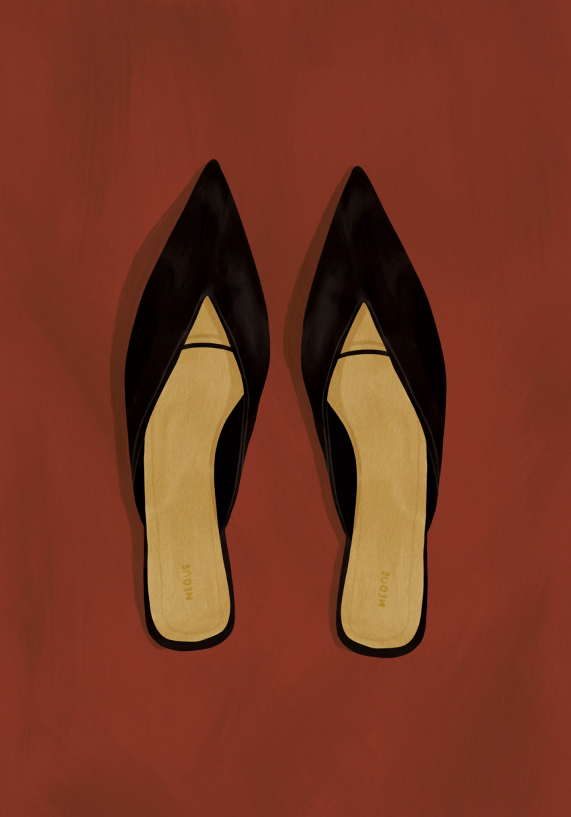 Mules negros elegantes