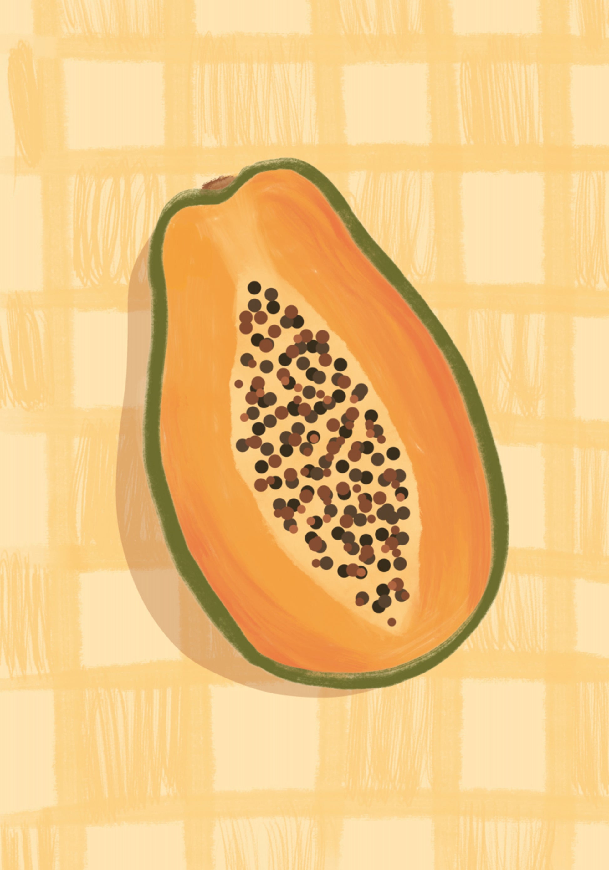 Rebanada de papaya fresca
