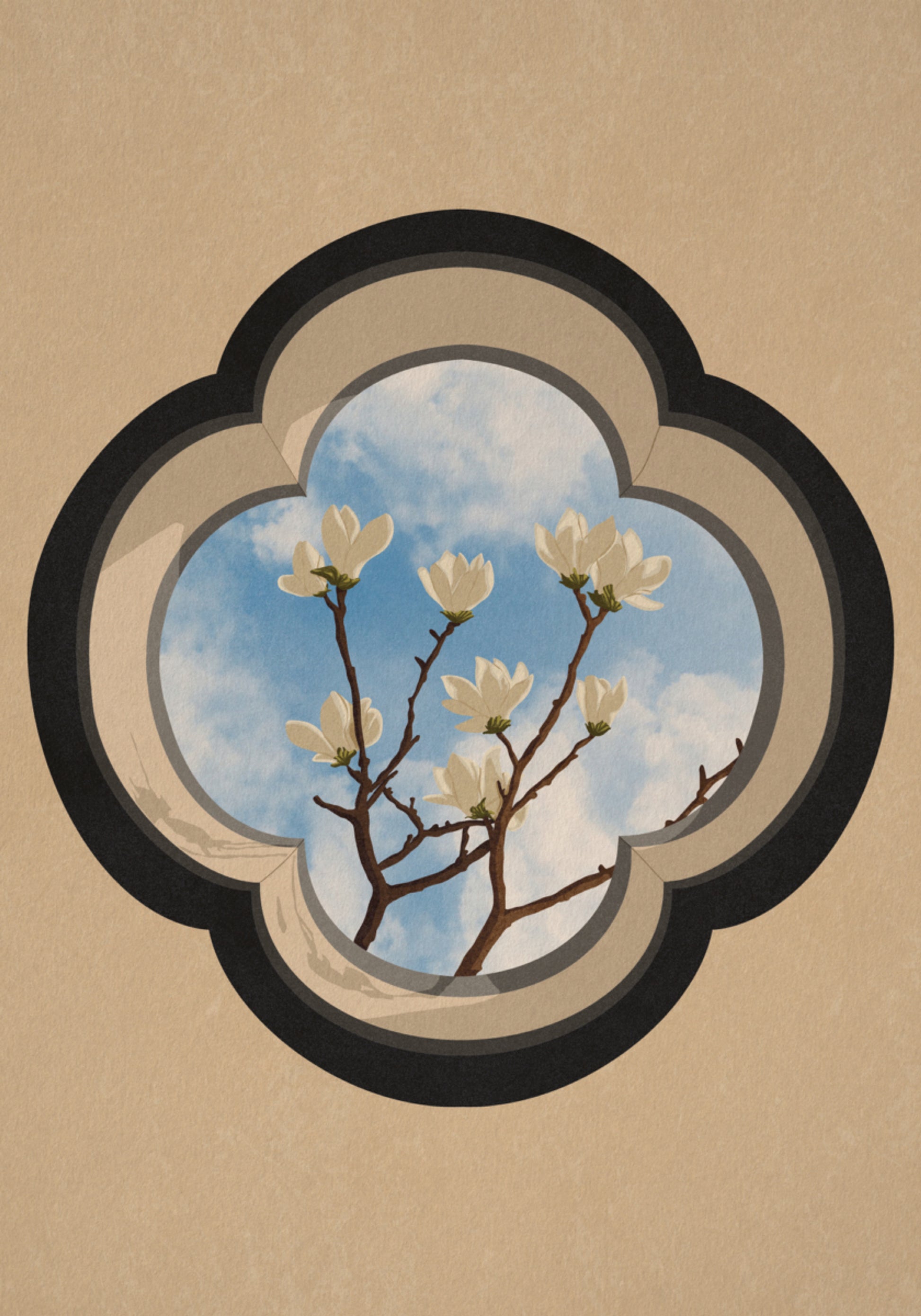 Ventana del cielo de magnolia