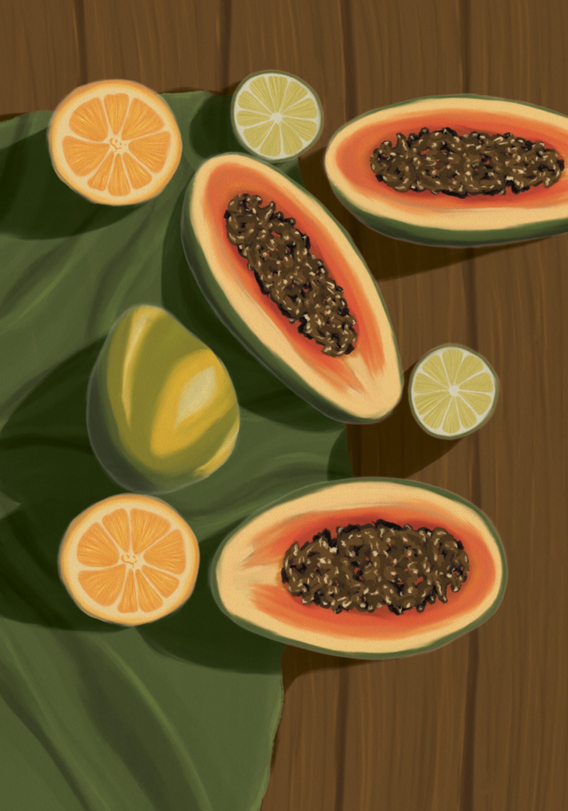 Frutas tropicales vibrantes