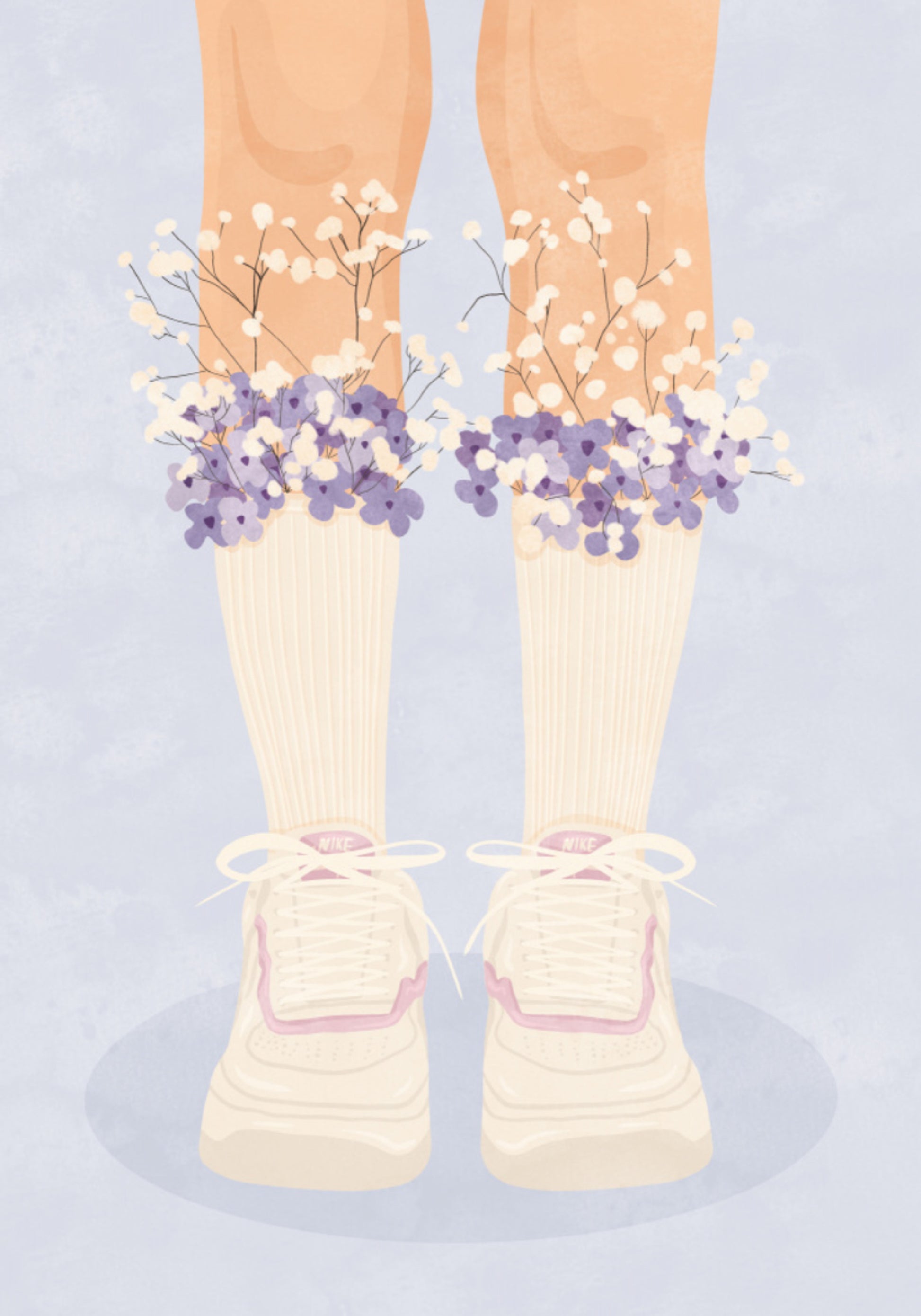Calcetines y zapatillas florales