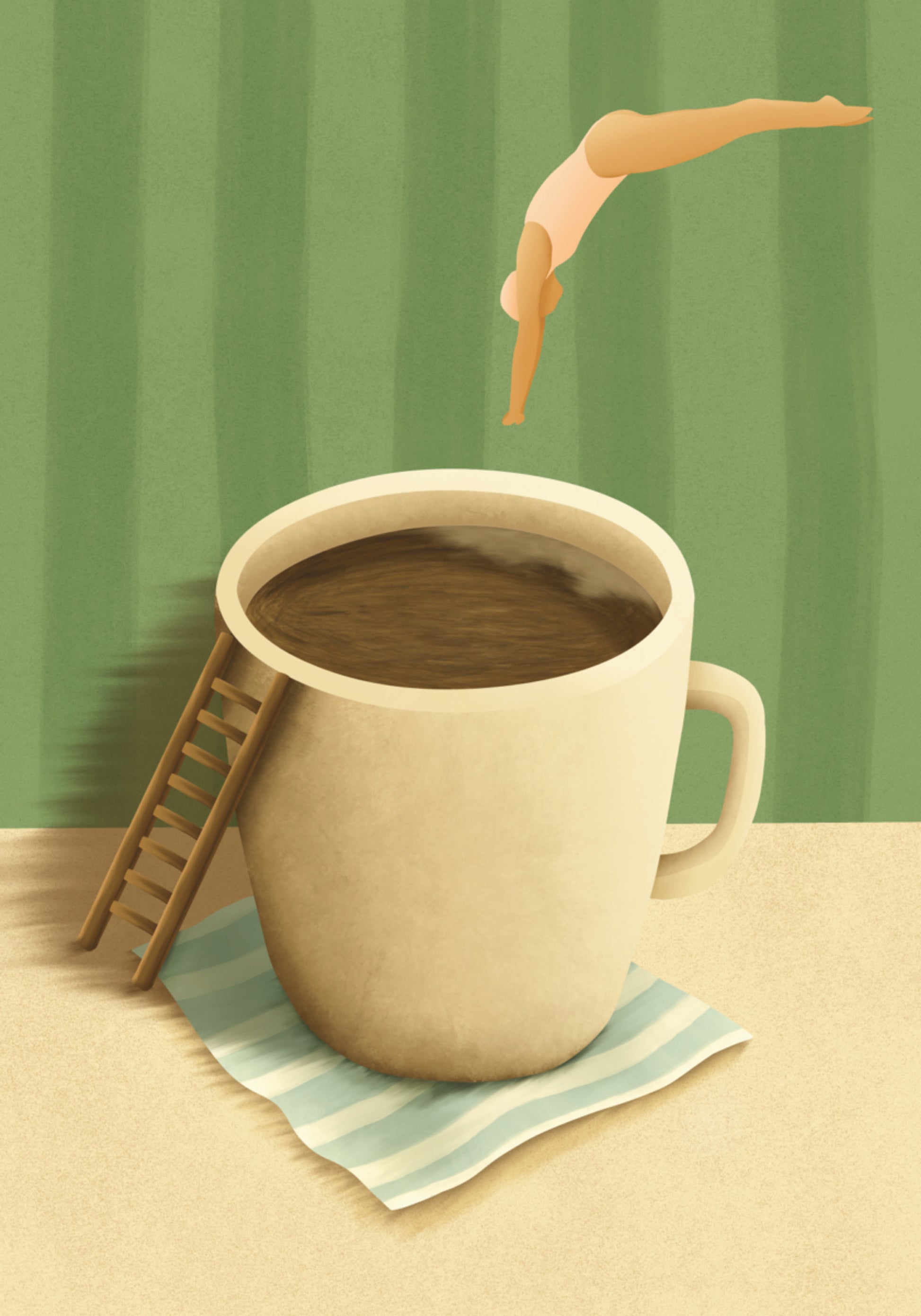 Buceo con café por la mañana