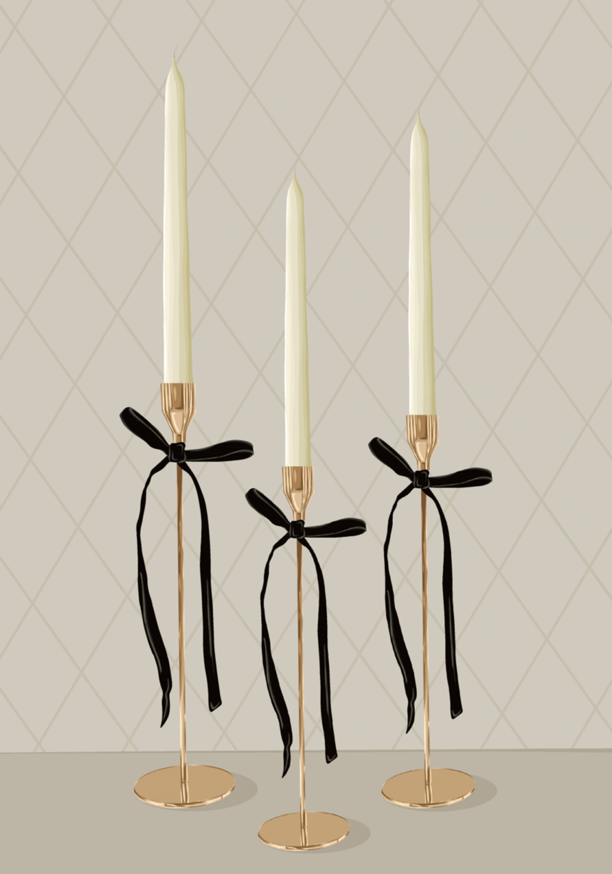 Velas cónicas doradas elegantes