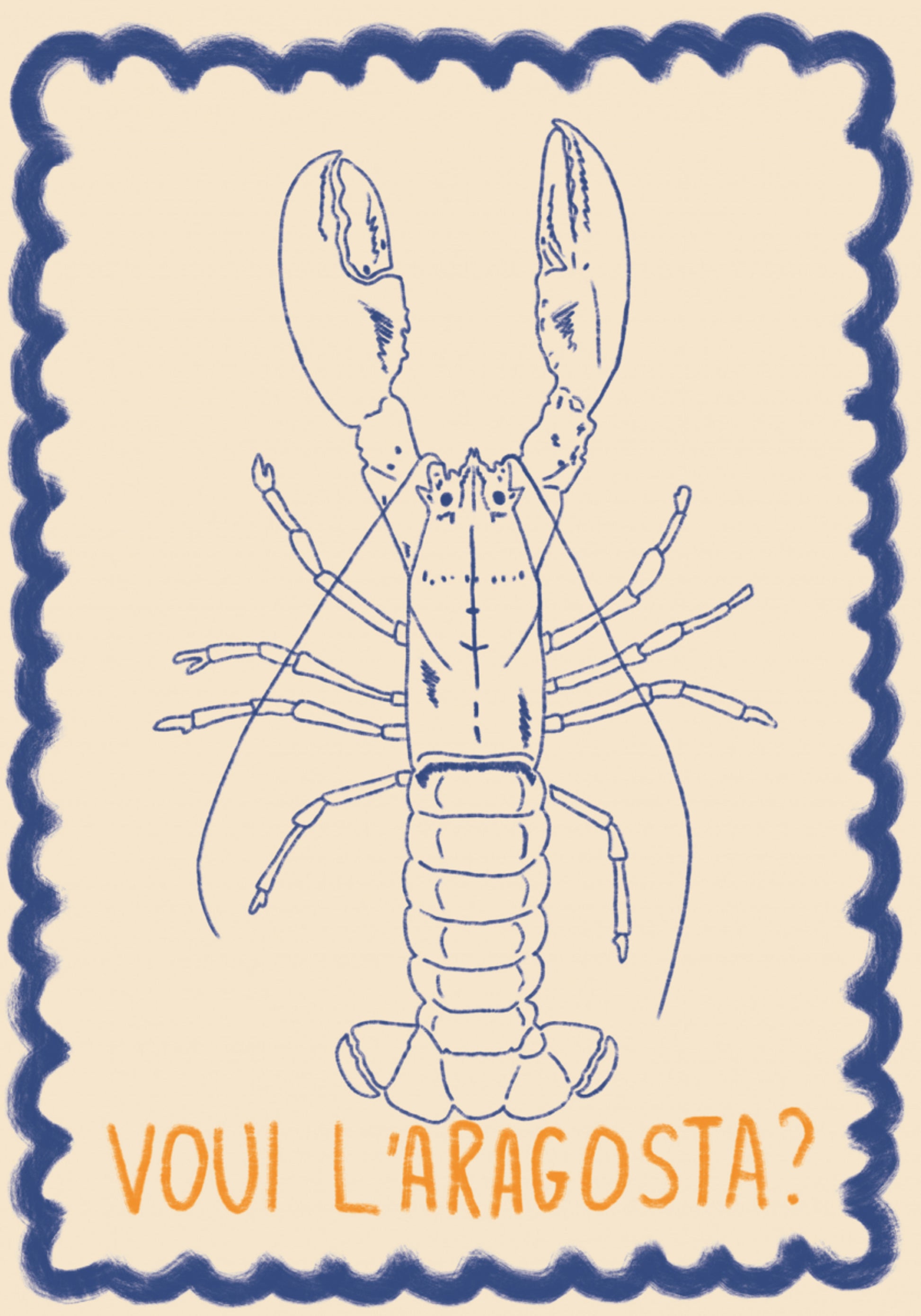 Dibujo de langosta italiana