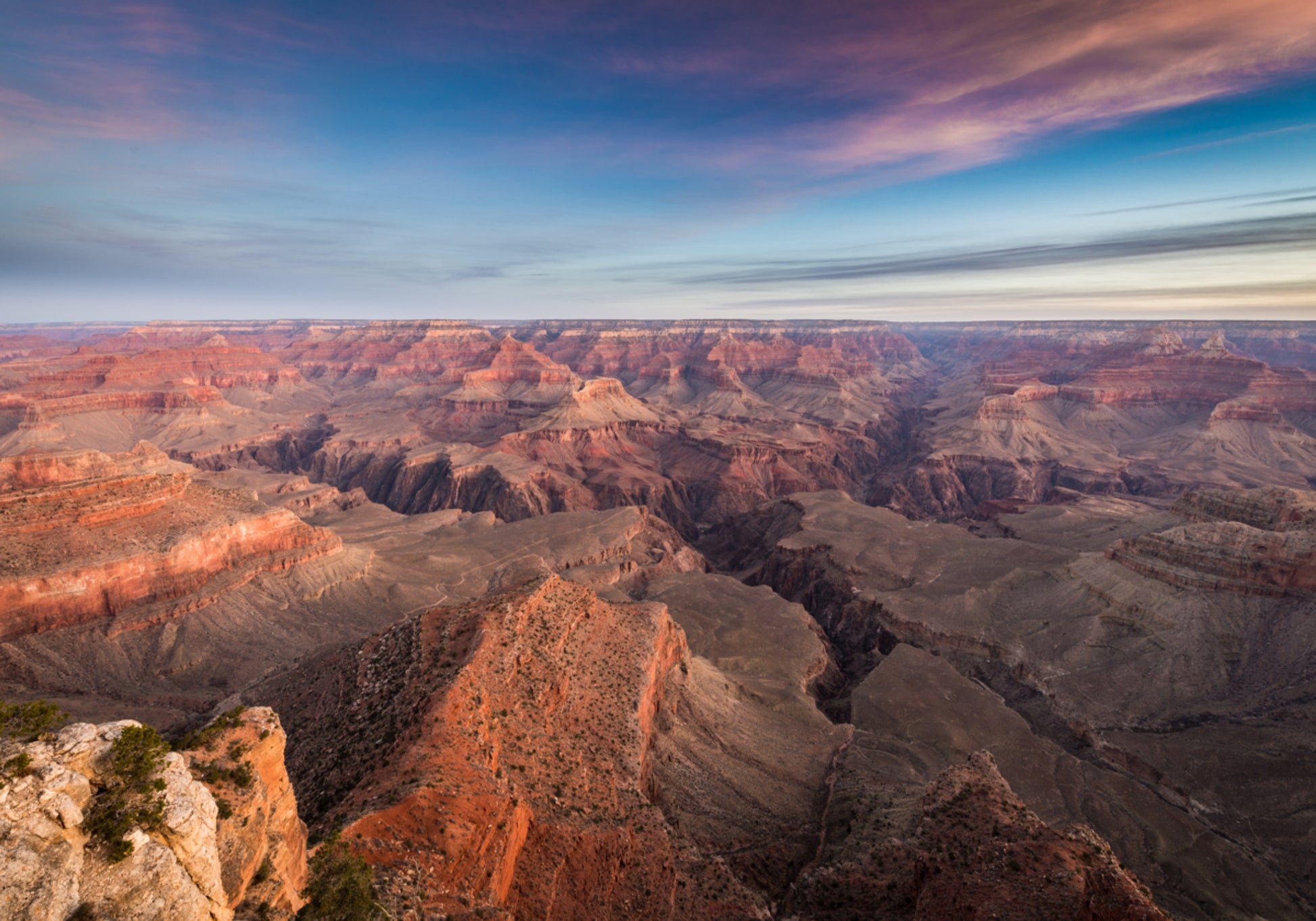 Vista del amanecer del Gran Cañón
