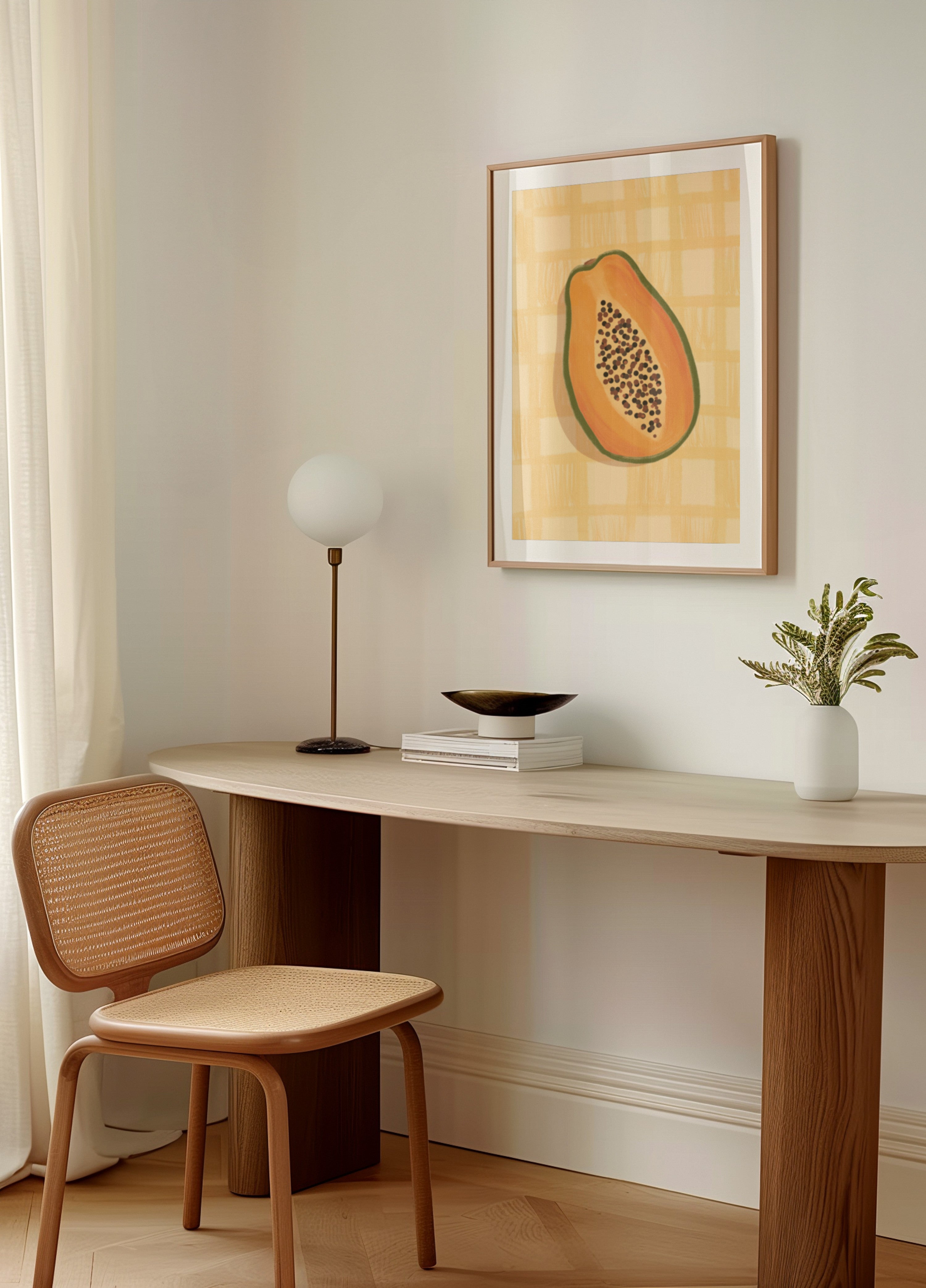 Rebanada de papaya fresca