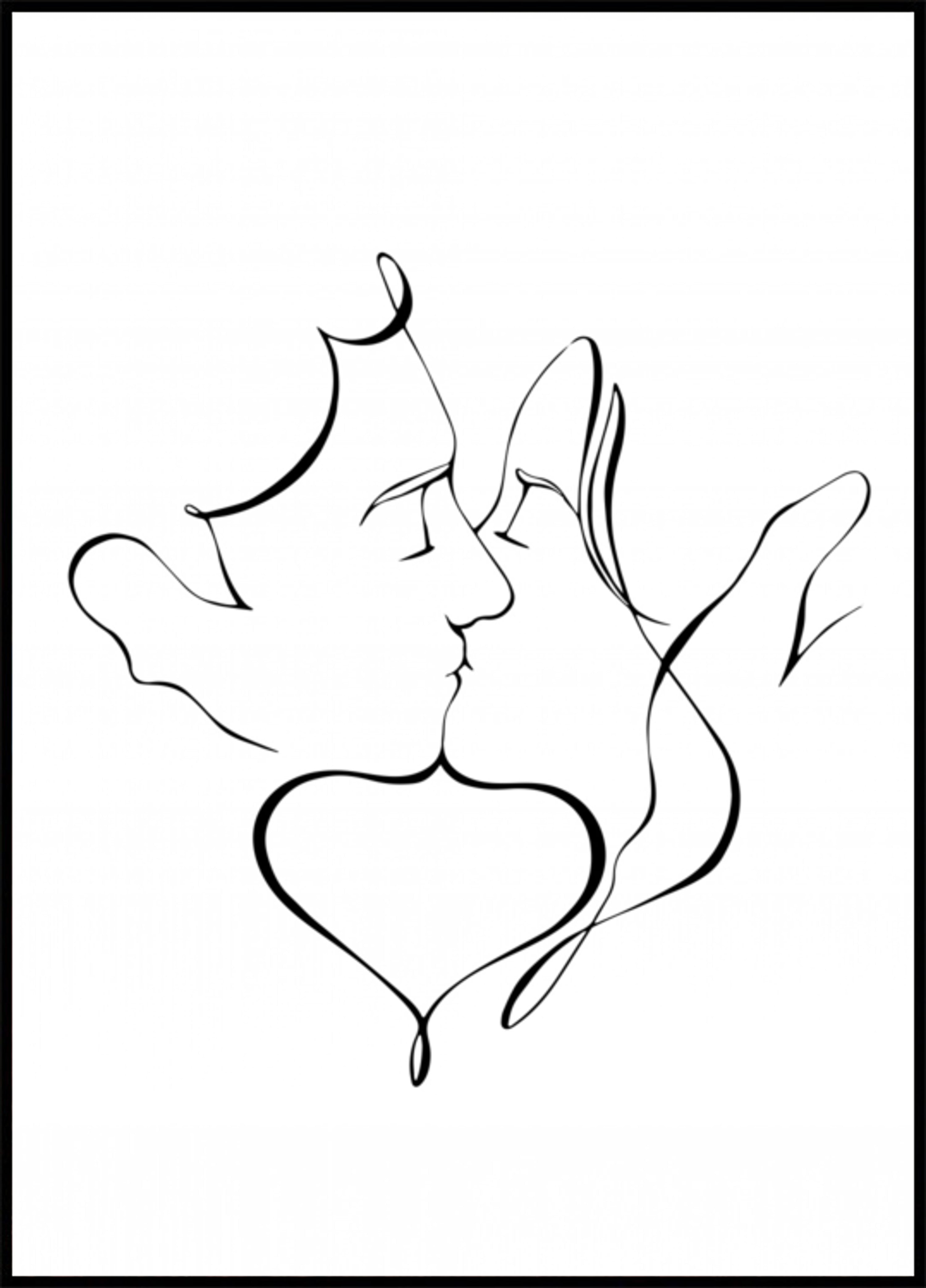 Líneas de besos románticos