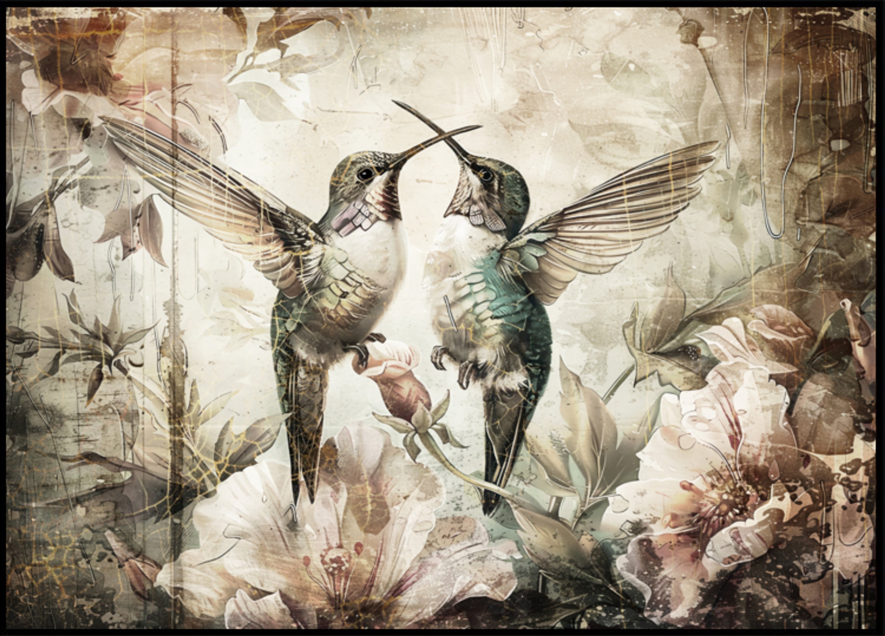 Abrazo romántico del colibrí