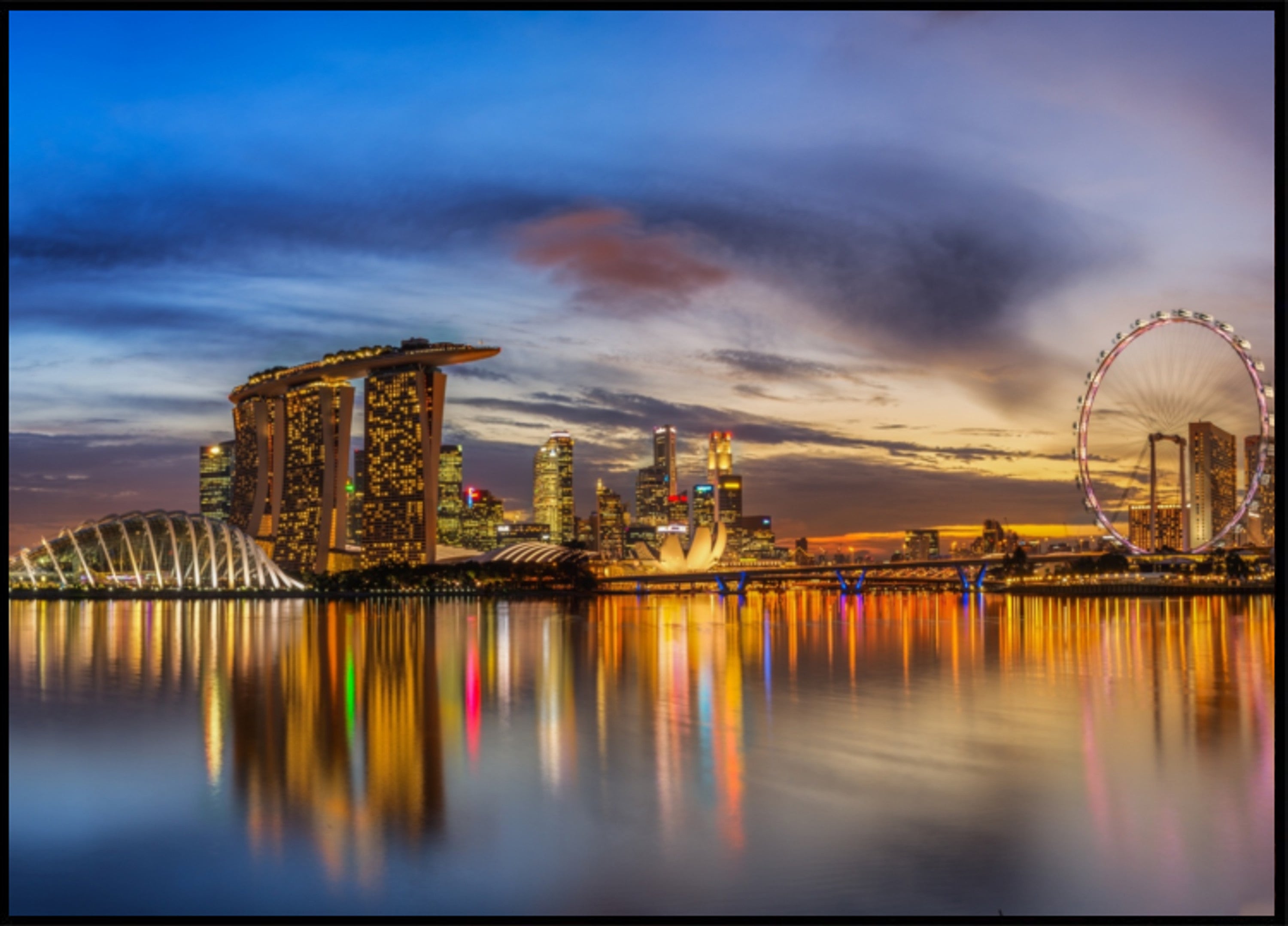 Resplandor crepuscular de Marina Bay