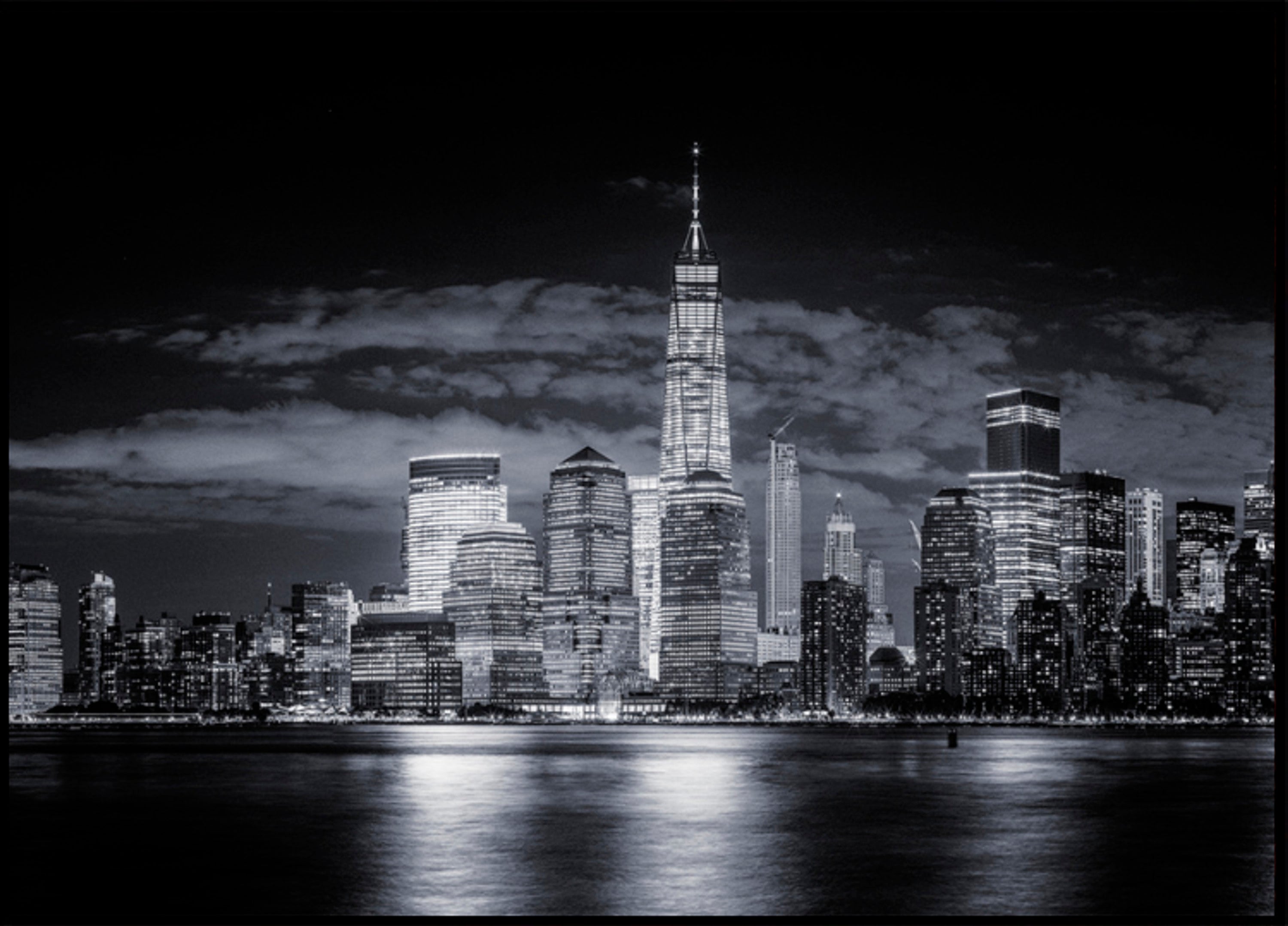 Horizonte nocturno de la ciudad de Nueva York
