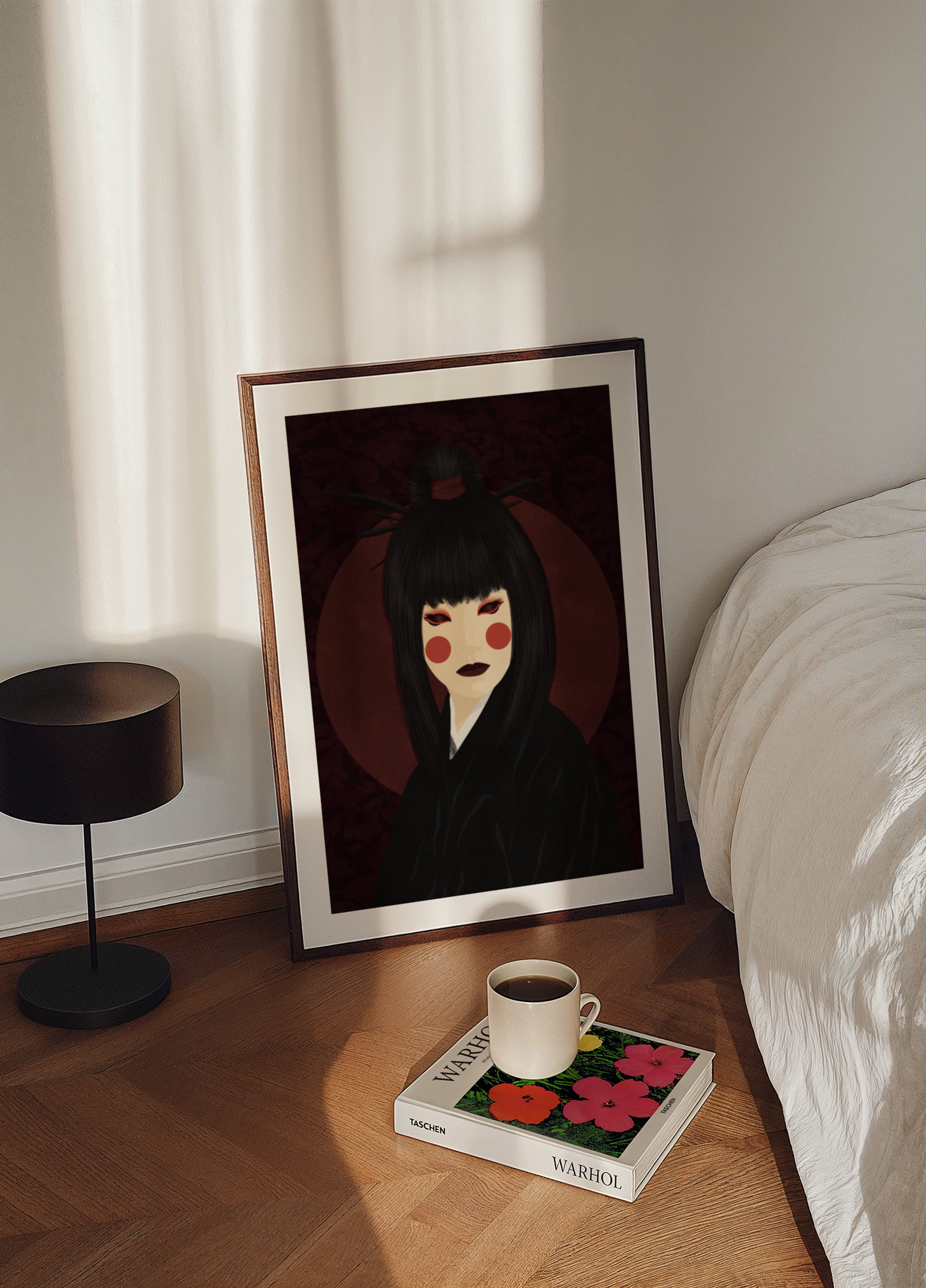 Retrato dramático de geisha