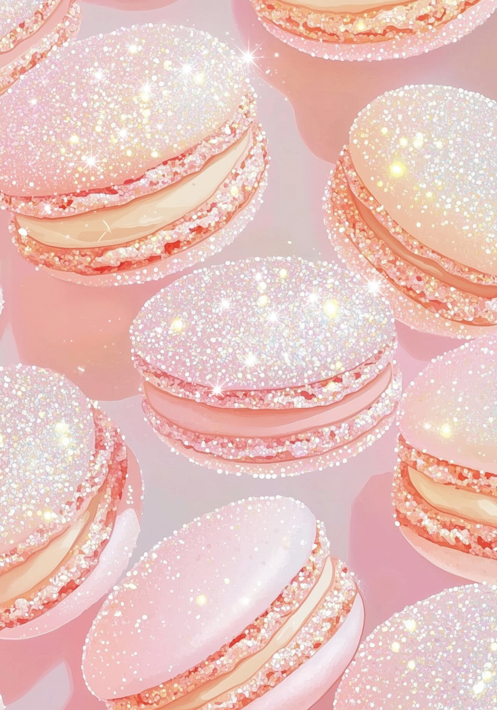 Macarrones rosas brillantes