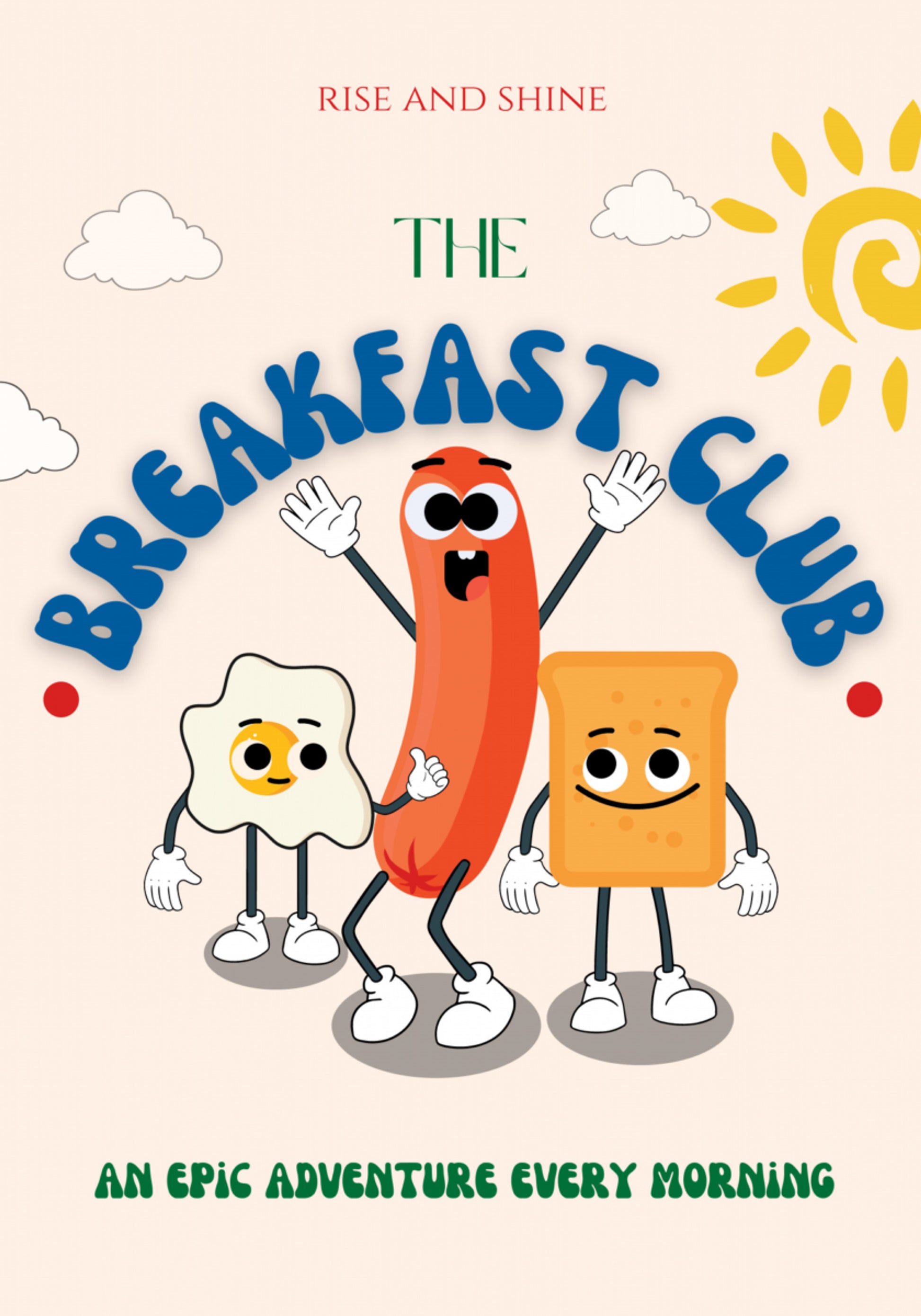 Compañeros de desayuno de dibujos animados