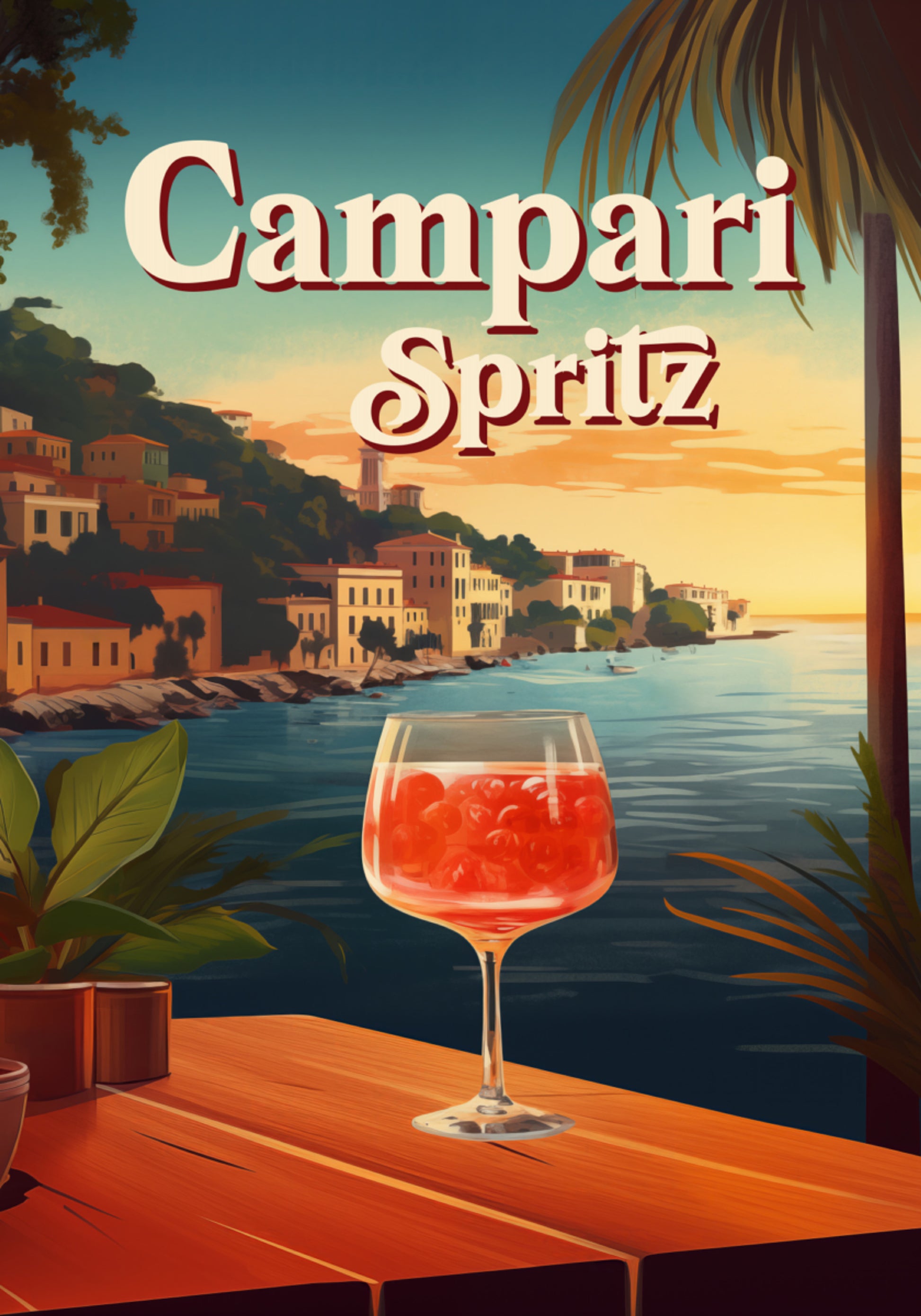 Campari Spritz Atardecer junto al mar