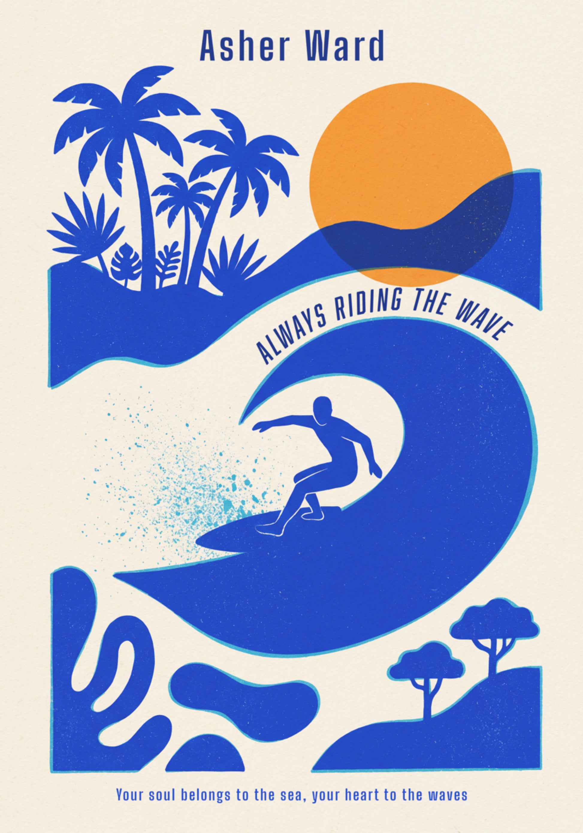 Ola de surf impersonal con vibraciones tropicales