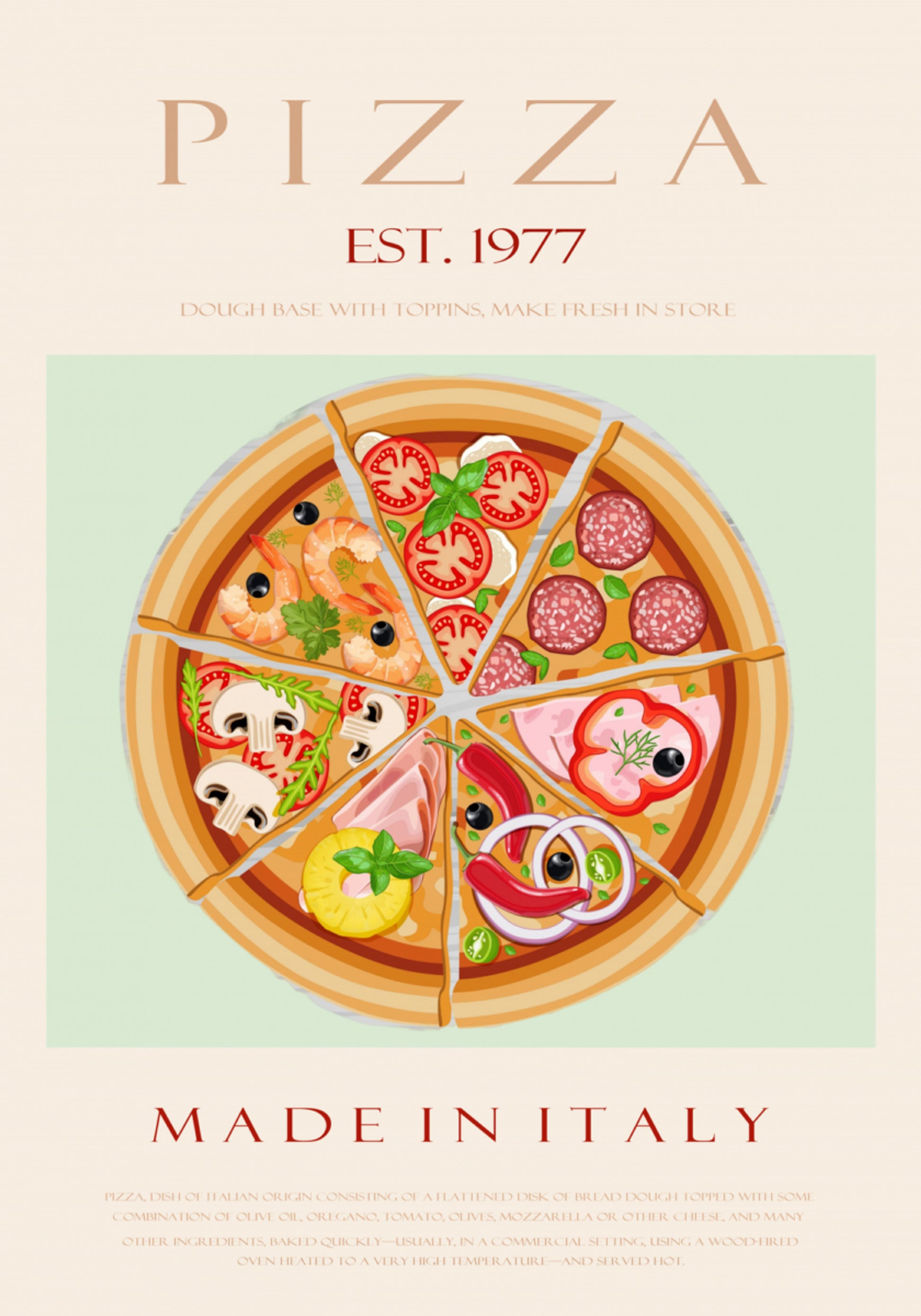 Variedad de pizza italiana