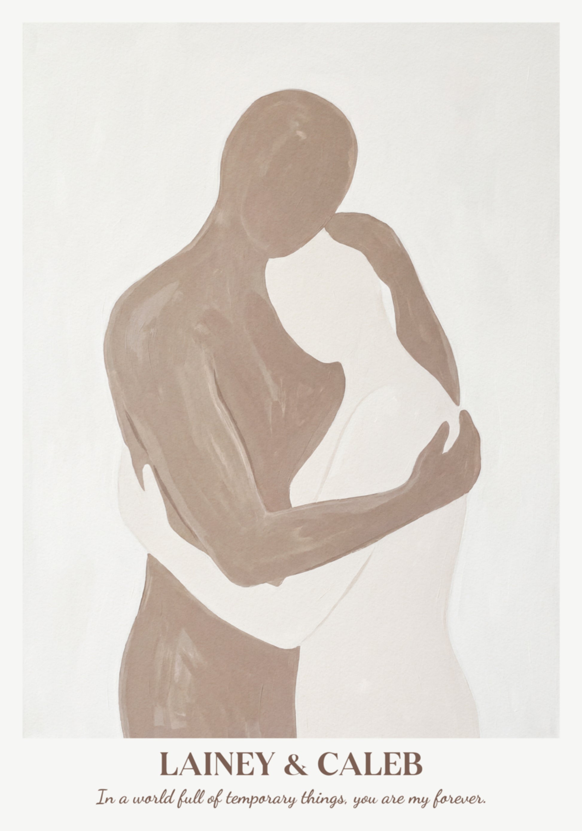 Silueta de pareja minimalista de dos personas abrazadas